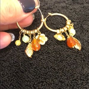 Gold tone hoop earrings